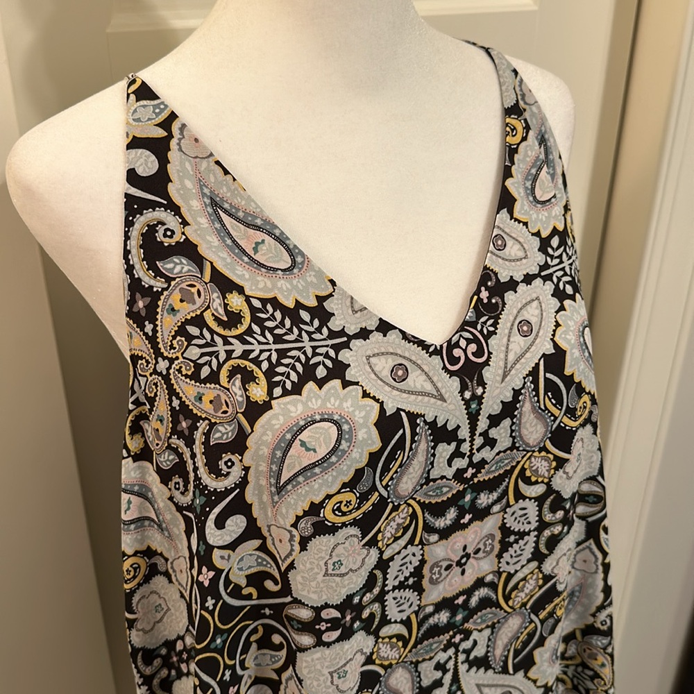 Loft Spaghetti Strap Paisley Tank